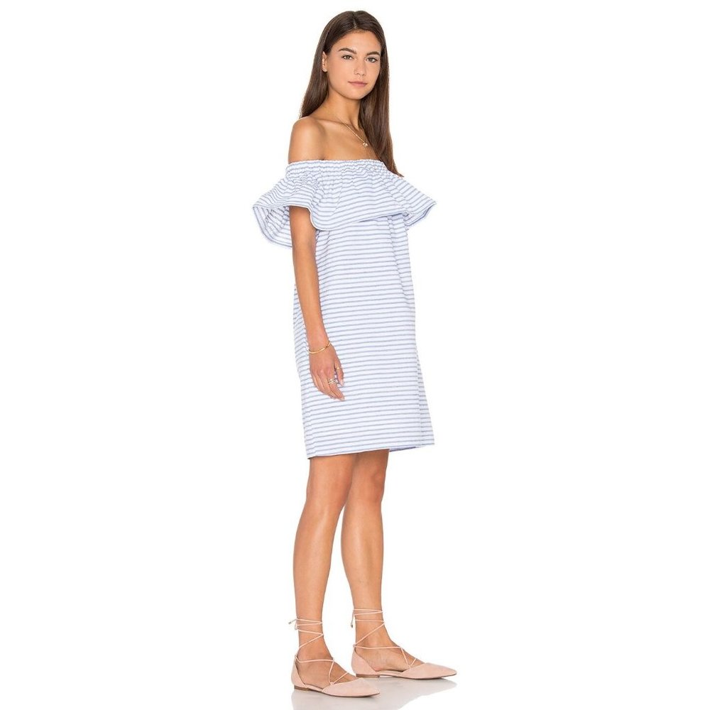 Line & Dot NWT Lea Ruffle Mini Dress in French Blue size Large - Picture 7 of 7